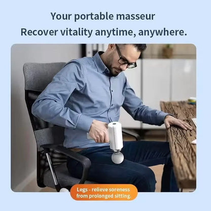 **4-in-1 Rechargeable Massage Gun – Deep Tissue Body Massager with 4 Massage Heads, Type-C Charging & Long-Lasting Battery**