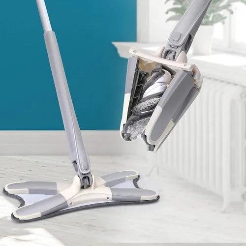 **X-Type Flat Squeeze Mop | Manual Hands-Free Microfiber Mop for Easy Floor Cleaning & Household Maintenance**