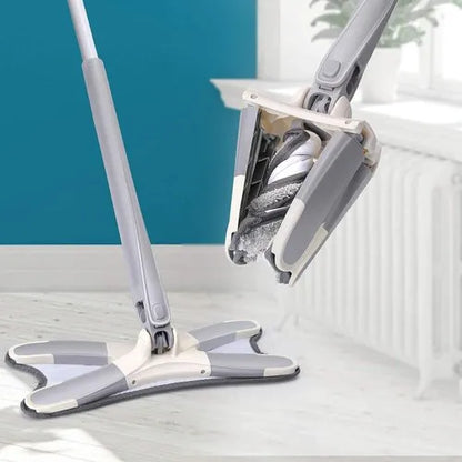**X-Type Flat Squeeze Mop | Manual Hands-Free Microfiber Mop for Easy Floor Cleaning & Household Maintenance**